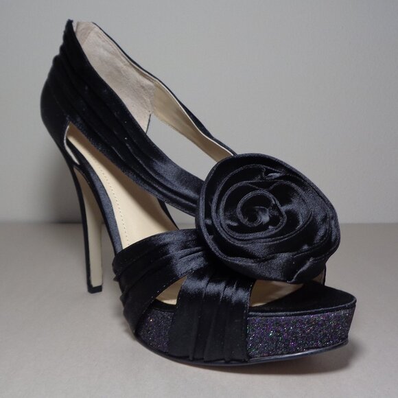 Enzo Angiolini Size 9.5 M / SLENDOR  / Black / Satin / Sandals New Women's Shoes - Picture 4 of 16